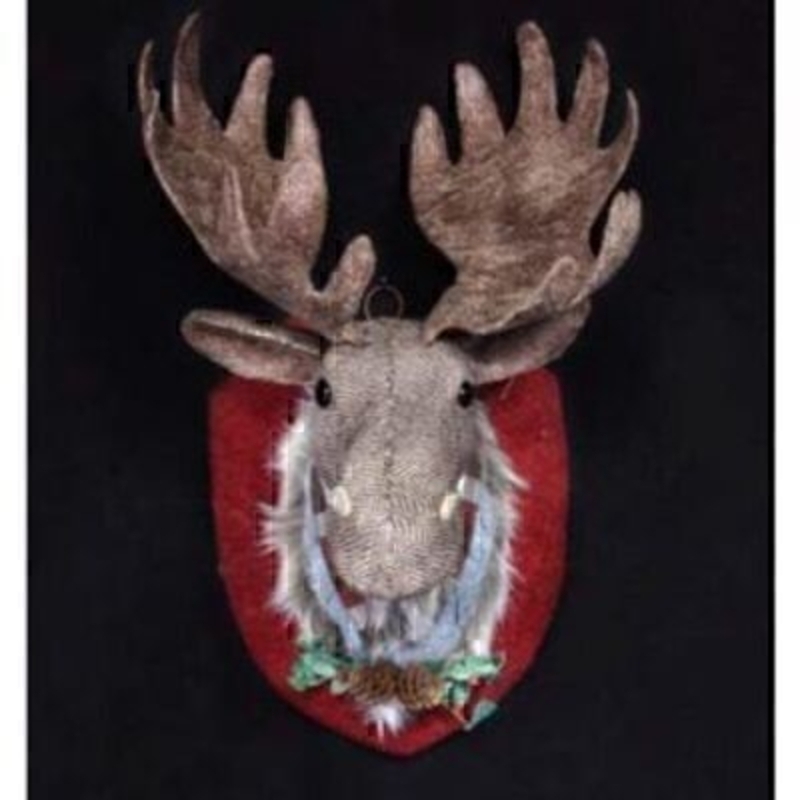 Mix your traditional and modern Christmas decorations with this fabric dressed Reindeer Moose Head plaque by designer Gisela Graham. Made from tweed fabric and decorated with holly and pine cones, it will be a statement Christmas decoration for your home. Size 43x23x20cm<br><br>
If it is Christmas Decorations to be sent anywhere in the UK you are after than look no further than Booker Flowers and Gifts Liverpool UK. Our Decorations are specially selected from across a range of suppliers. This way we can bring you the very best of what is available in Christmas Decorations.<br><br>
Reindeers are a really festive motive and Gisela Graham has lots of beautiful reindeer in her collection. Christmas Tree Decorations, candle holders, and ornaments. If it is reindeer you love look no further than Gisela Graham Reindeer for beautiful Christmas Decoration.<br><br>
Gisela loves Christmas Gisela Graham Limited is one of Europes leading giftware design companies. Gisela made her name designing exquisite Christmas and Easter decorations. However she has now turned her creative design skills to designing pretty things for your kitchen - home and garden. She has a massive range of over 4500 products of which Gisela is personally involved in the design and selection of. In their own words Gisela Graham Limited are about marking special occasions and celebrations. Such as Christmas - Easter - Halloween - birthday - Mothers Day - Fathers Day - Valentines Day - Weddings Christenings - Parties - New Babies. All those occasions which make life special are beautifully celebrated by Gisela Graham Limited.<br><br>
Christmas and it is her love of this occasion which made her company Gisela Graham Limited come to fruition. Every year she introduces completely new Christmas Collections with Unique Christmas decorations. Gisela Grahams Christmas ranges appeal to all ages and pockets.<br><br>
Gisela Graham Christmas Decorations are second not none a really large collection of very beautiful items she is especially famous for her Fairies and Nativity. If it is really beautiful and charming Christmas Decorations you are looking for think no further than Gisela Graham.<br><br>
This quirky reindeer head plaque Christmas decoration by Gisela Graham is really fun. Brought out year after year this Christmas Reindeer will be a favorite Christmas decoration. Remember Booker Flowers and Gifts for Reindeer Christmas Decorations by Gisela Graham.
